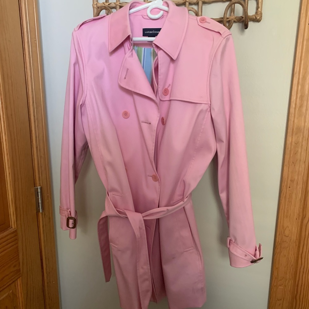 Cute, pink double breasted trench coat